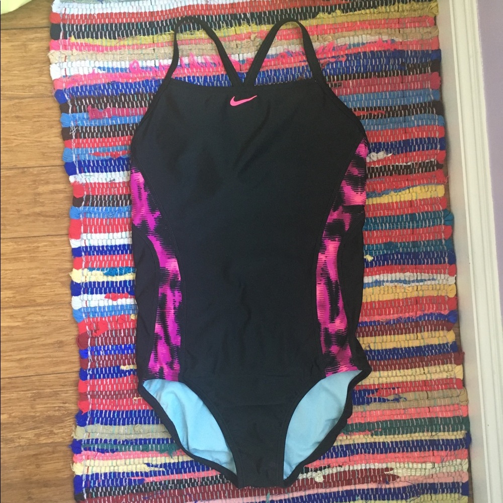SOLD Nike black and pink one piece swimsuit